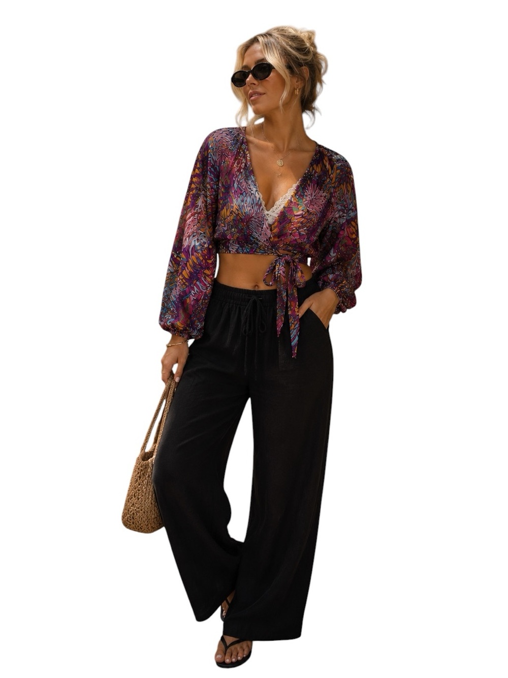 Prima Donna Tropical Wrap Tie Crop Top
New With Tags • Farm Rio-Inspired Print